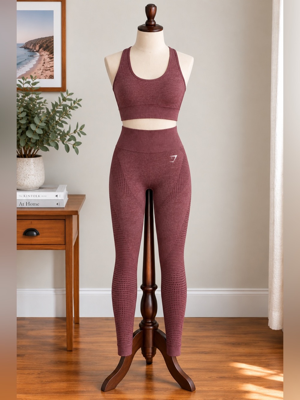 Gymshark Sweat Seamless Sculpt Leggings XS Baked Maroon High Rise Workout